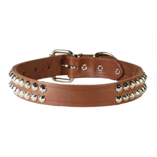  -Cost-effective pet toy recommendationsTwo Row Cone Studded Leather Dog Collar