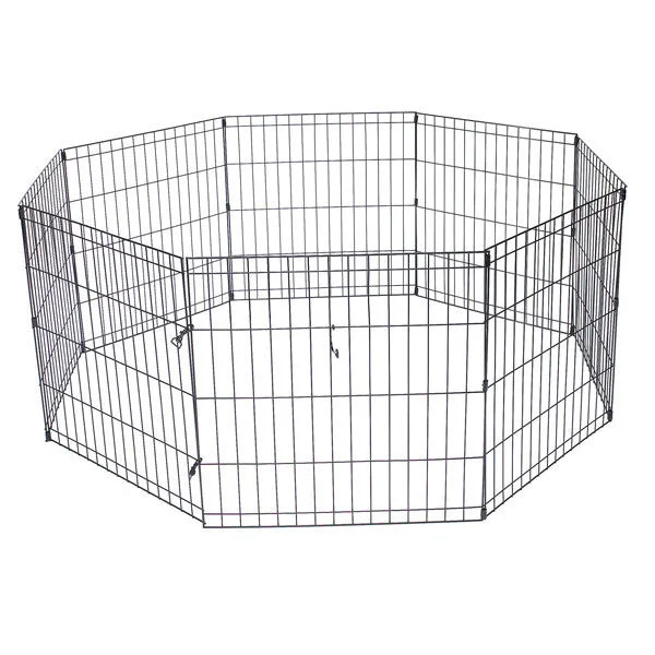 - Rabbit toy selectionBlack Metal Wire Exercise Pen for Dogs