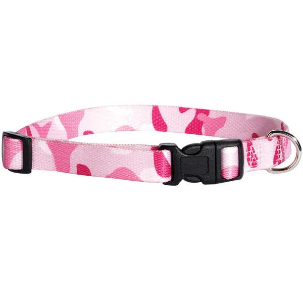 - Plush pet toy selectionPink And White Camo Dog Collar