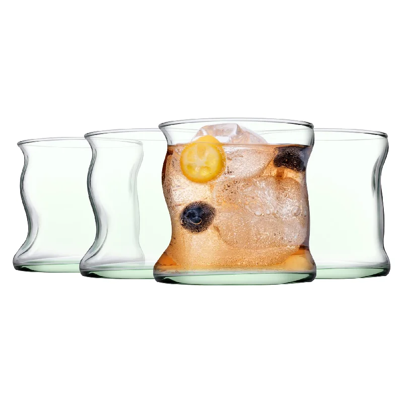 ---340ml Aware Amorf Recycled Glass Tumblers - Green - Pack of Four - By Pasabahce