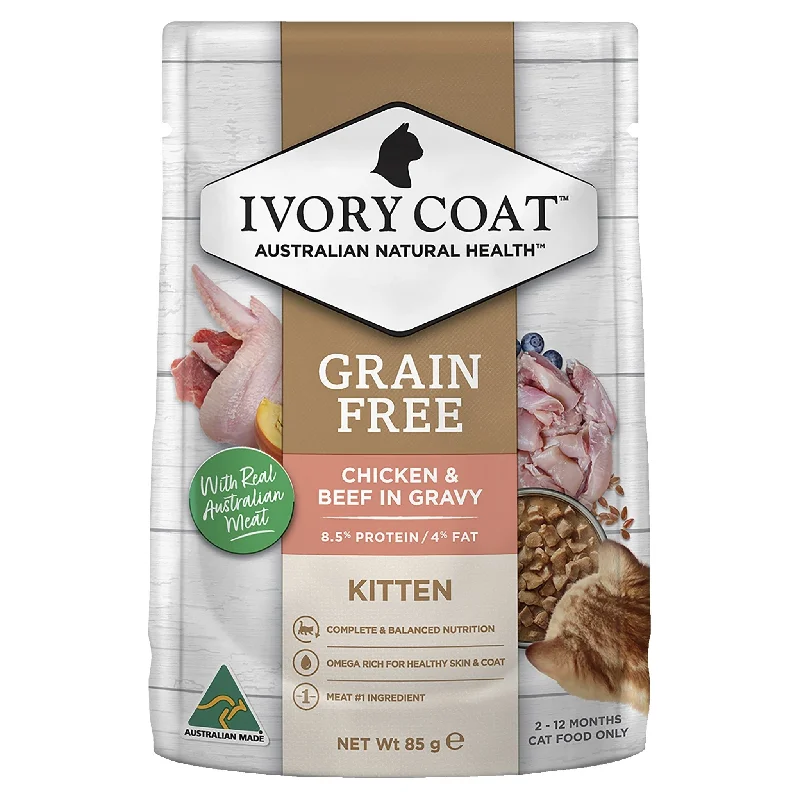 - Dog food improves immunityIvory Coat Grain Free Kitten Chicken & Beef in Gravy Wet Cat Food, 12x85g