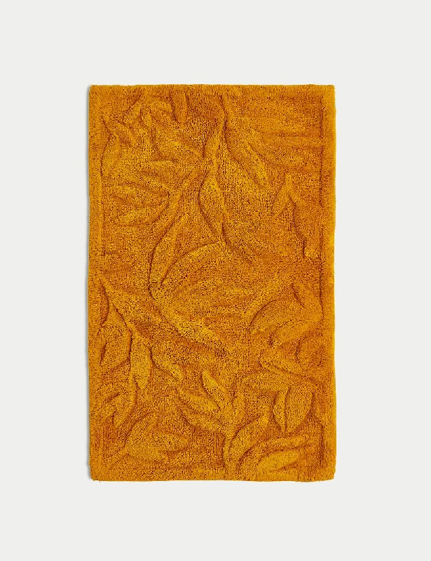 ---Pure Cotton Bamboo Leaf Bath Mat