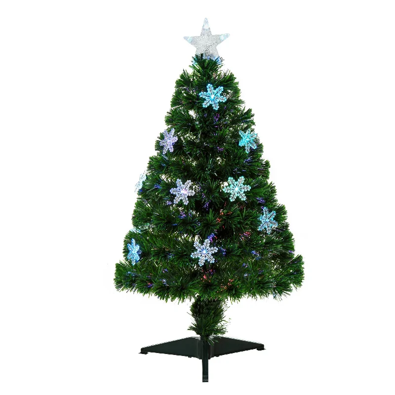 - Automatic temperature adjustment cat bedHomcom 3 Foot Green Fibre Optic Artificial Christmas Tree Xmas Colourful LED Scattered Tree with Snowflakes Ornaments Fireproofing