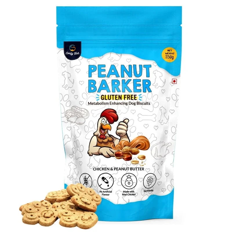 - Gastrointestinal conditioning dog foodGoofy Tails Peanut Barker Gluten Free Non Veg Chicken Biscuits for dogs and Puppies 250g