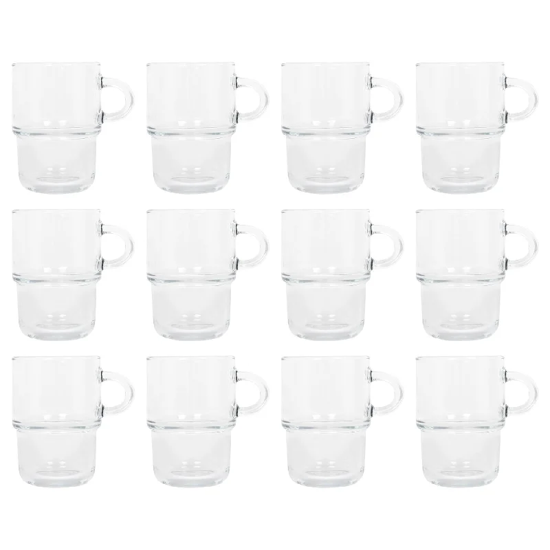 - Pet diabetes prescription food350ml Cozy Stacking Glass Coffee Cups - Pack of 12 - By LAV