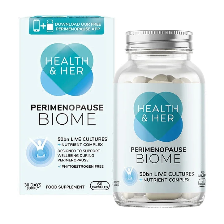 - Air box TSA certified check-inHealth & Her Perimenopause Biome Food Supplement 60 Capsules