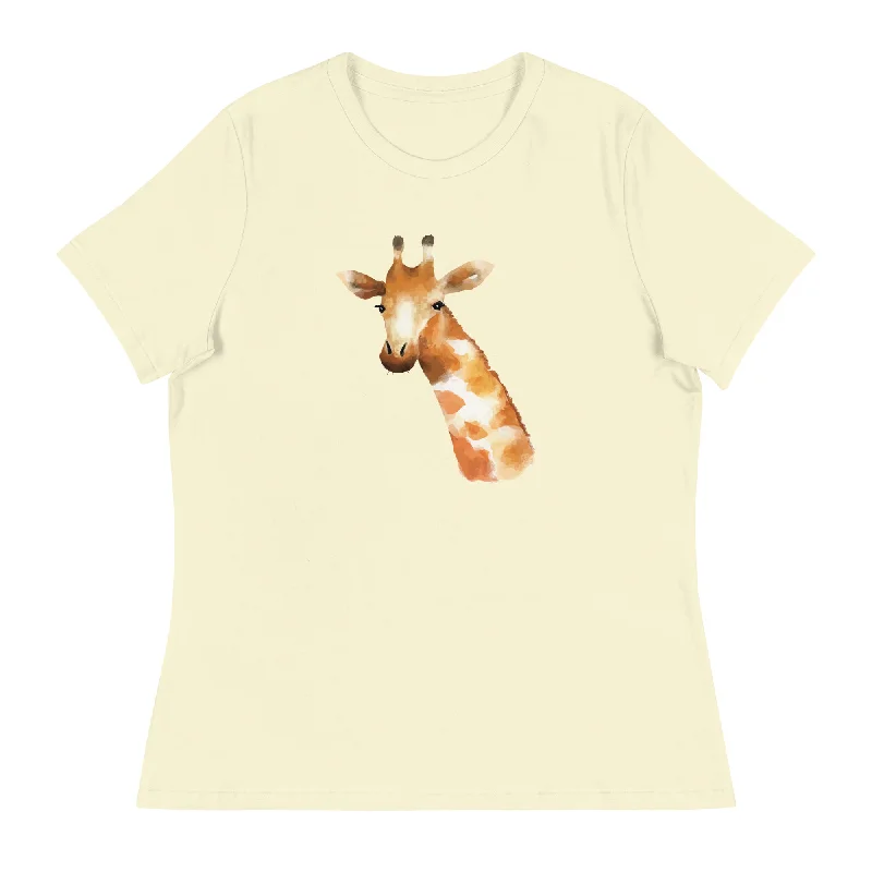 ---Watercolor Giraffe Women's Relaxed T-Shirt