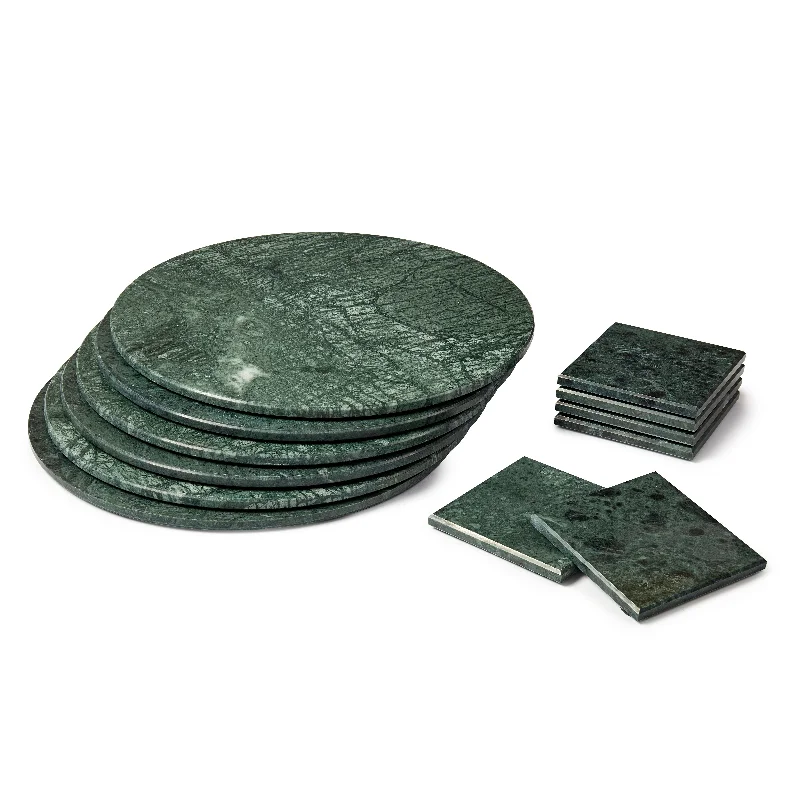 - Cat nail clippers with LED lights12pc Round Marble Placemats & Square Coasters Set - 30cm - Green - By Argon Tableware