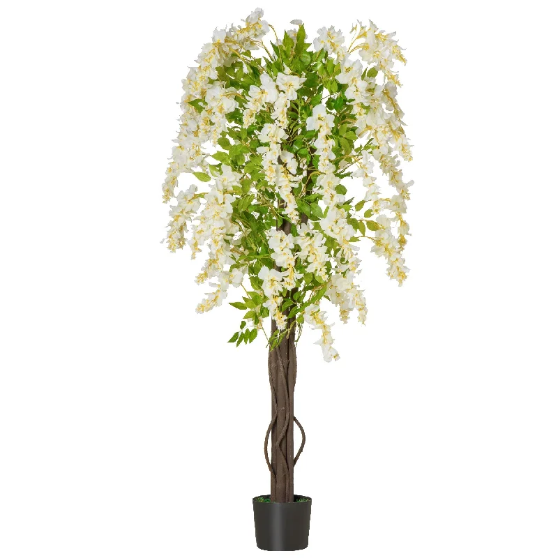 - Pet monitor with cameraArtificial Realistic White Wisteria Tree Faux Decorative Plant in Nursery Pot for Indoor Outdoor Décor