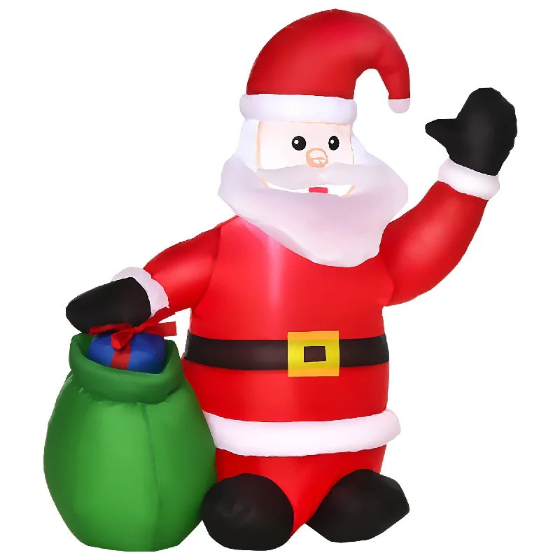 Pet ProductsHomcom Inflatable Blow up Christmas Santa Claus 4 Foot LED Yard Holiday Decoration