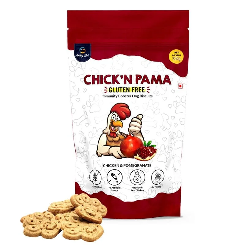 - Food for sterilized dogsGoofy Tails Chick’N Pama Gluten Free Chicken Biscuits for Dogs and Puppies - 250g