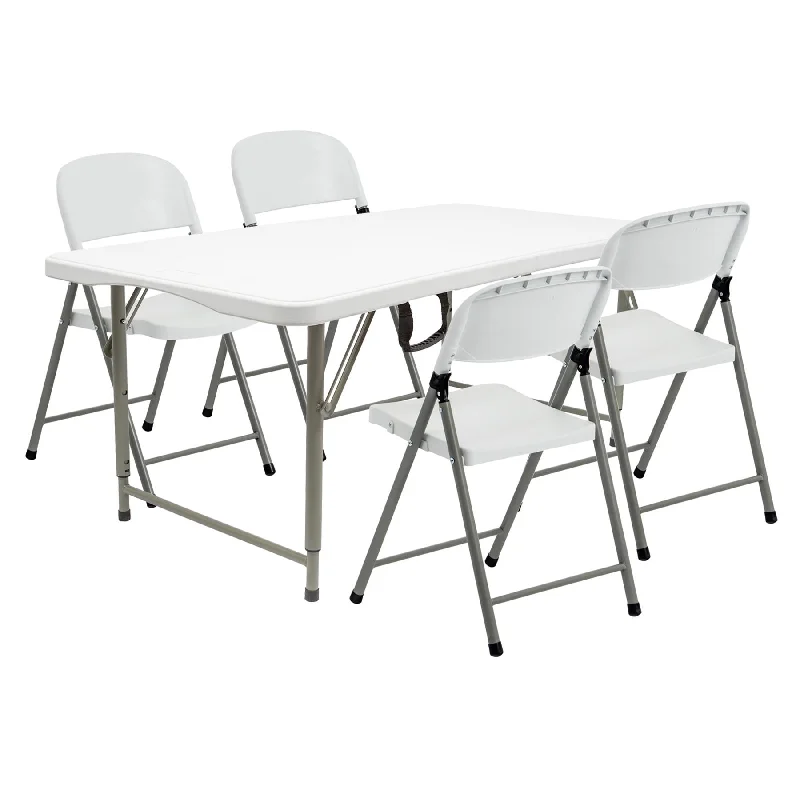  -Splash-proof food bowl AND Anti-choking slow food bowlHeight Adjustable Folding Table & Chair Set - 120cm (4ft) - White - By Harbour Housewares