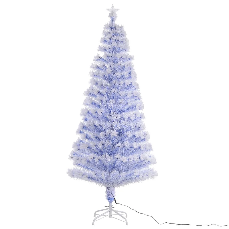 - Dog anti-slip matHomcom 6 Foot Artificial Fibre Optic Christmas Tree w/ 26 LED Lights Pre-Lit White Blue