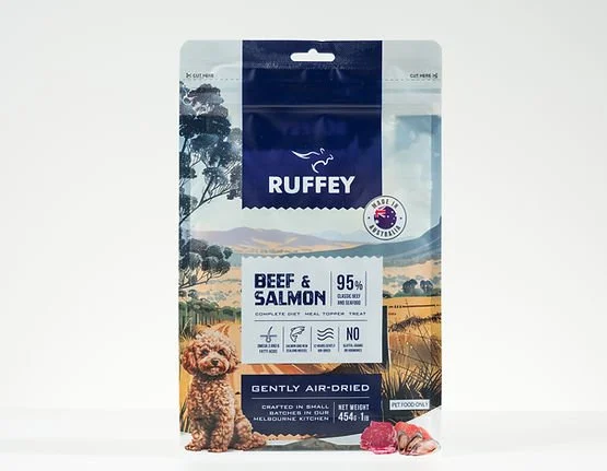  -Fish-containing dog foodRuffey Beef & Salmon Air Dried Dog Food 454g