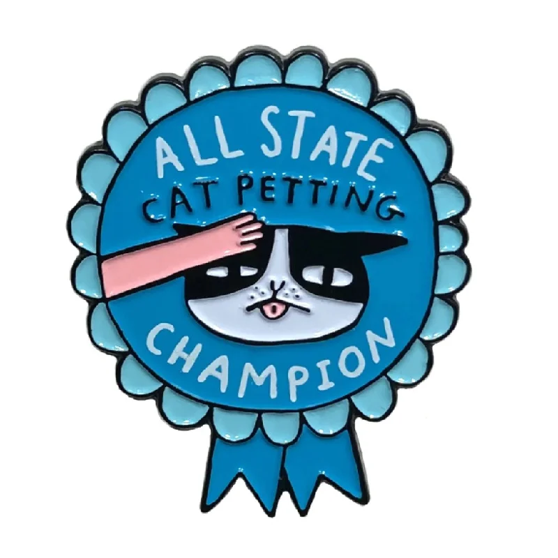 - Air box TSA certified check-inall state cat petting champion enamel pin lapel