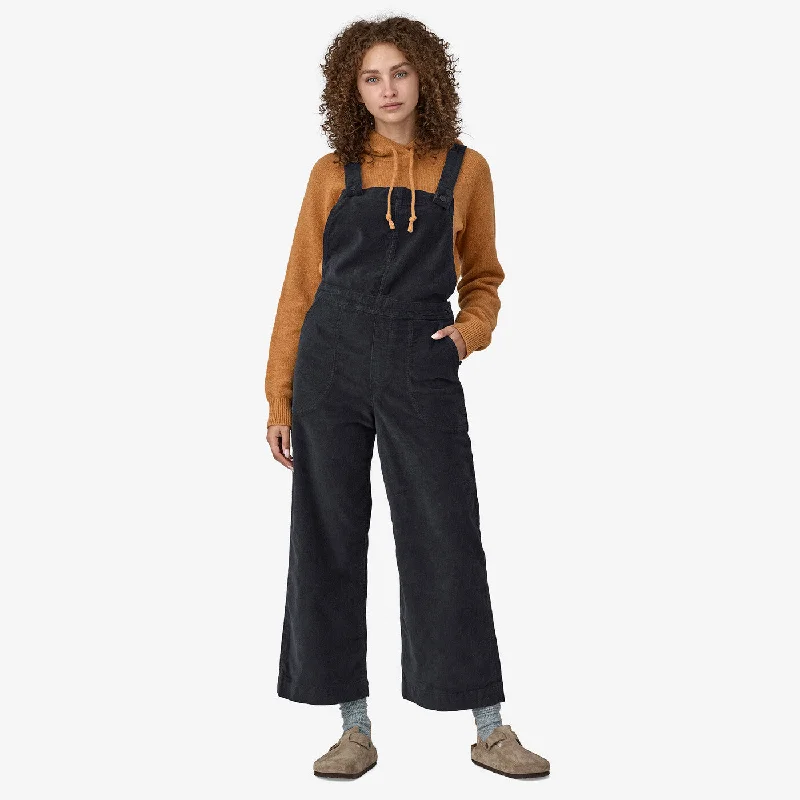 - Foldable and portable cat bagWomen's Stand Up Cropped Corduroy Overalls - Pitch Blue