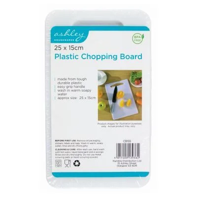 ---Plastic Chopping Board - White - By Ashley