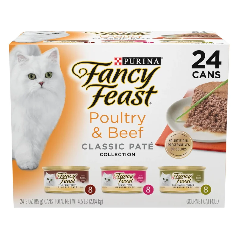    - Hairball control cat food  Pet shampoo: a shampoo specifically used to clean pet hair,6. **Dog collar is luminous and reflective**- Cat toy rankings   - Hairball control cat food  Fancy Feast Beef, Chicken, Turkey & Giblets Variety Classic Pate Canned Cat Food