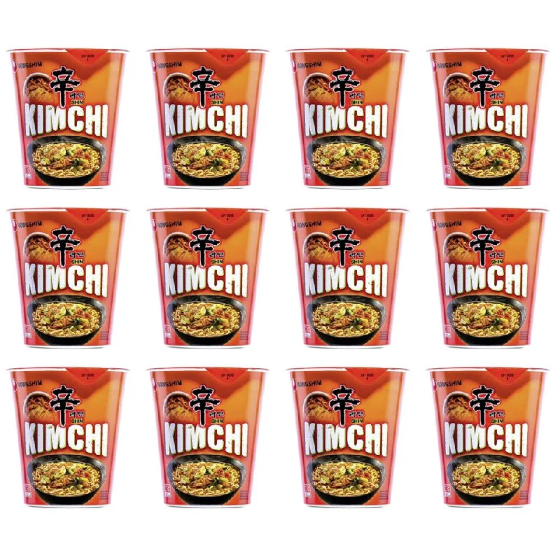 Pet ProductsKimchi 75g Cup Instant Noodles - Pack of 12 - By Nongshim