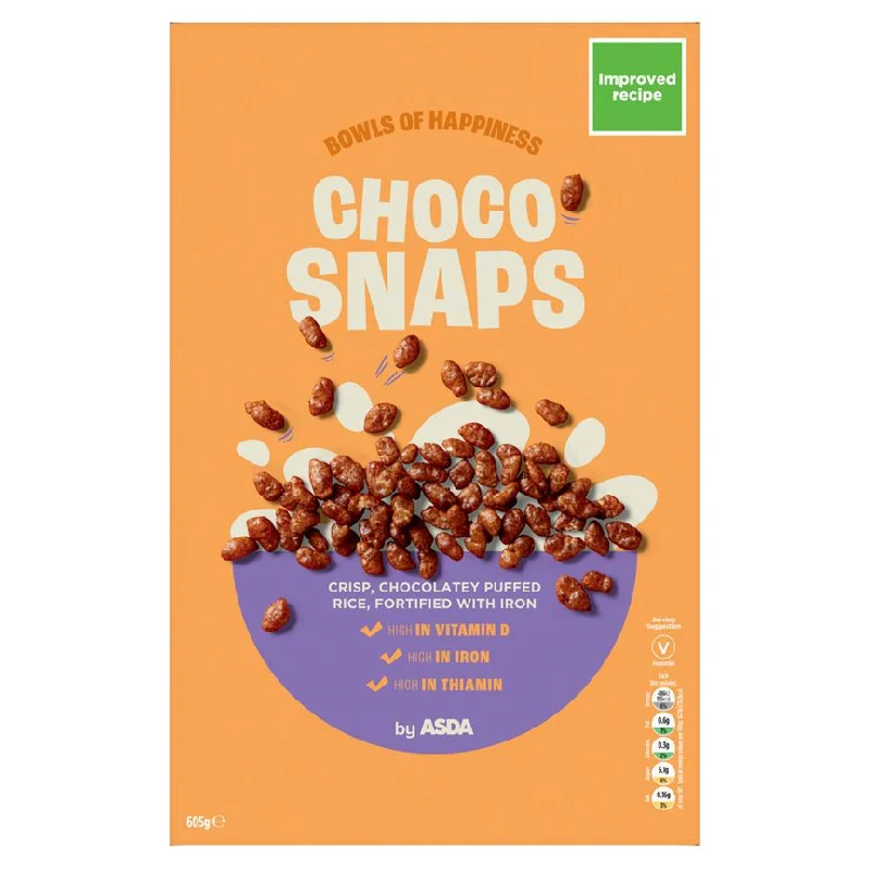 - Remote interactive pet feederASDA Choco Snaps 605g