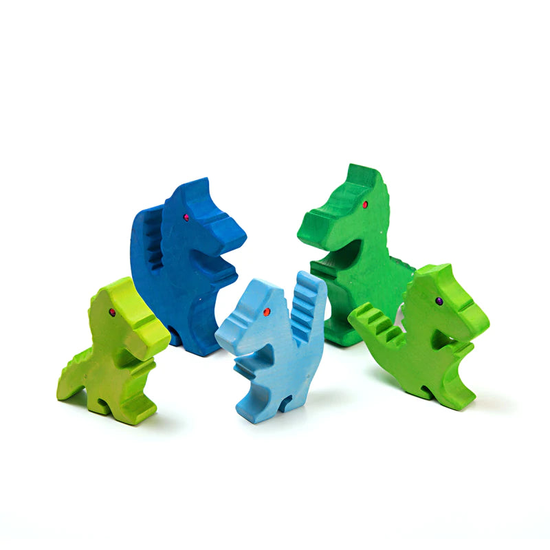 - Teething and chewing toys for puppiesBauspiel dragon family blue & green 5 pcs